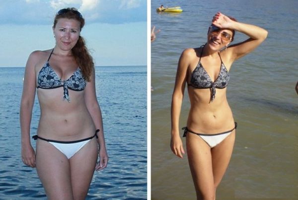 Фото до и после результата рисовой диеты